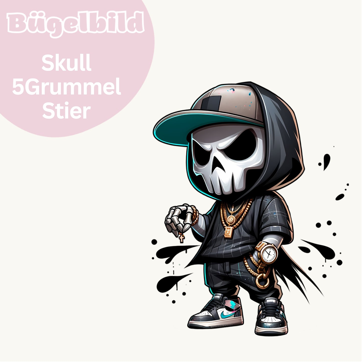 Bügelbild Skull 5