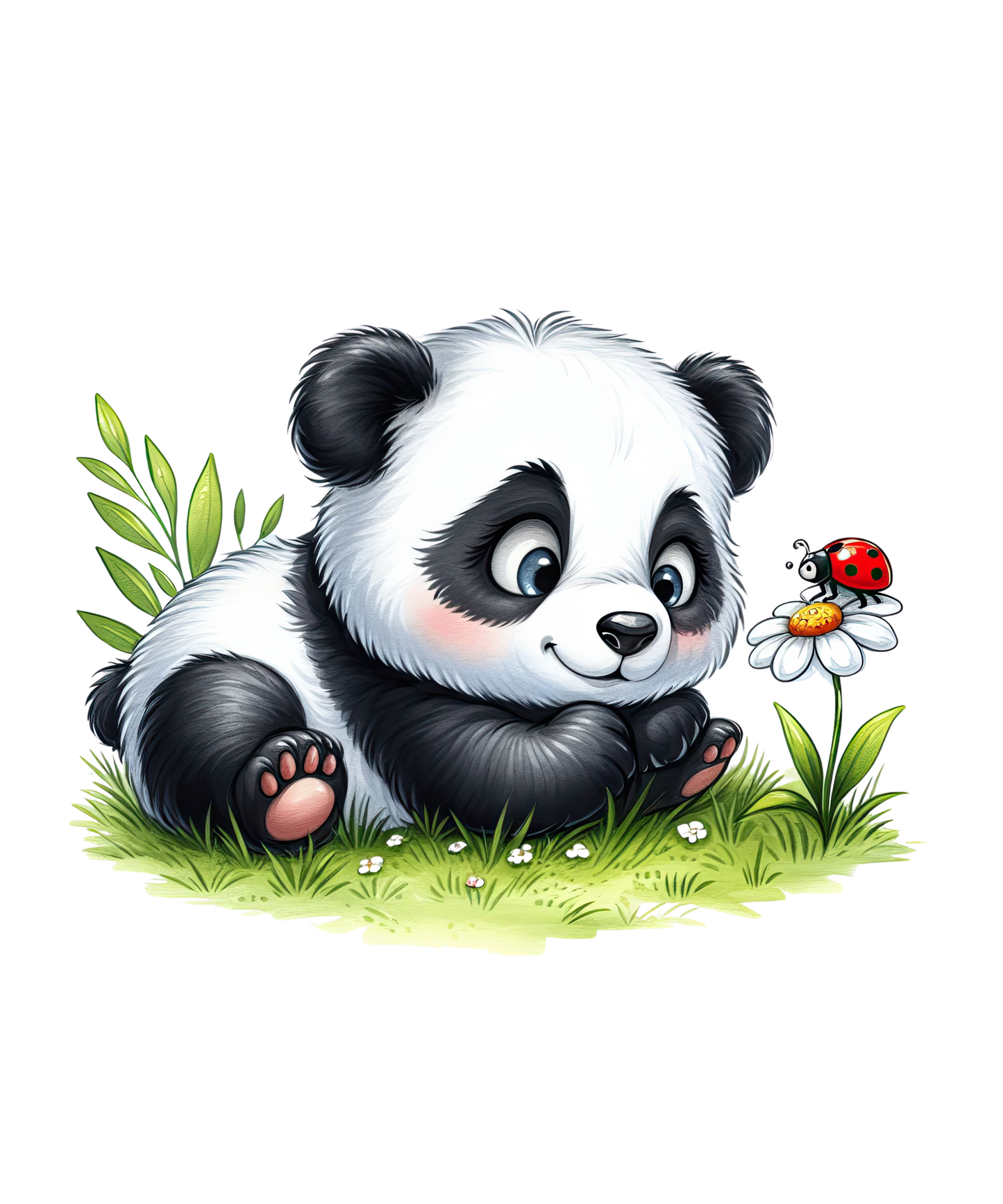 Bügelbild Panda (Blume)