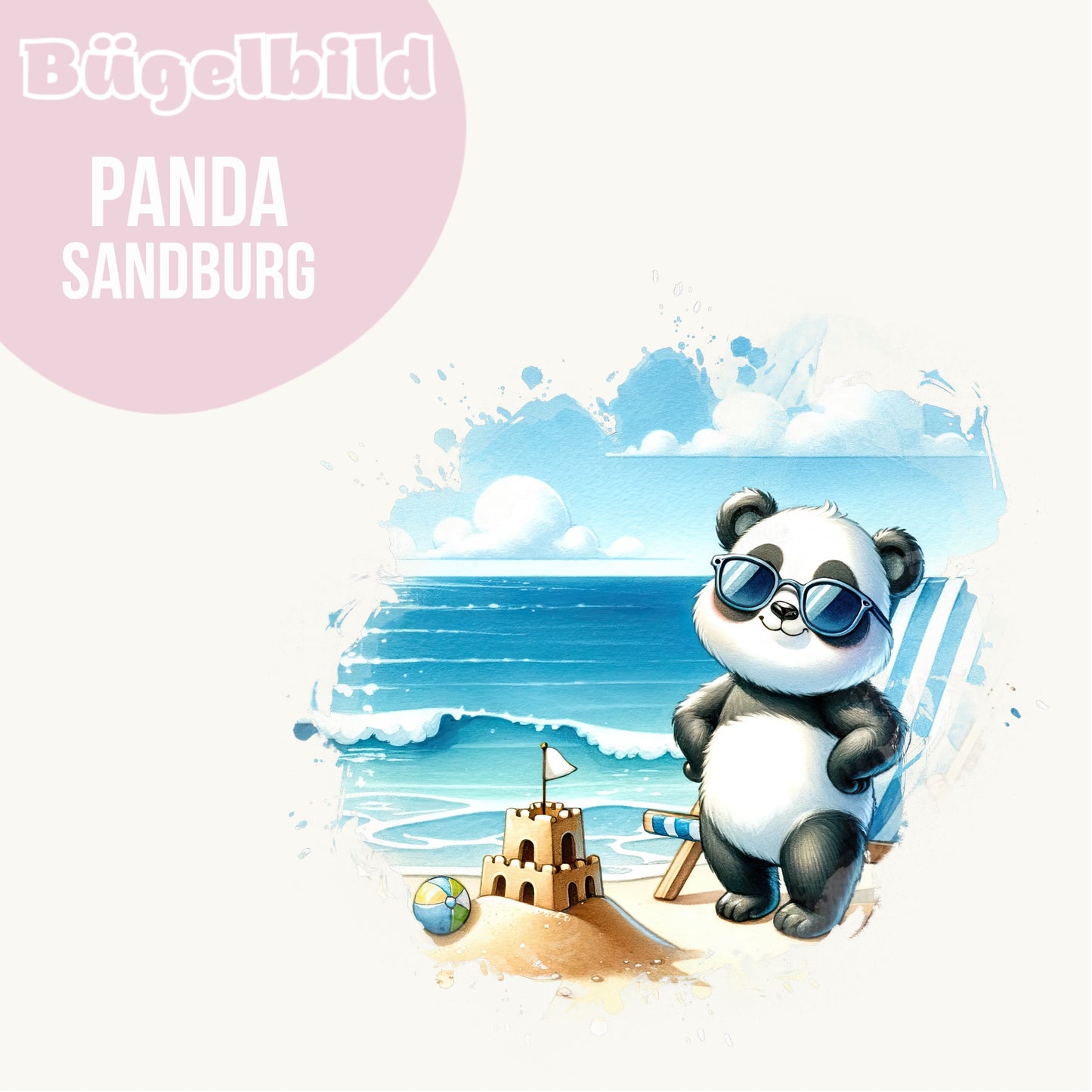 Bügelbild Panda Sandburg