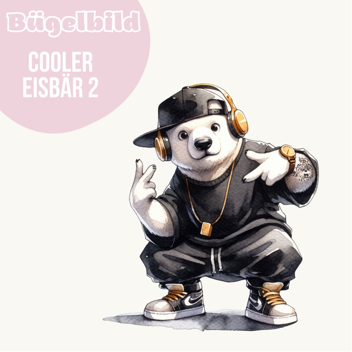 Bügelbild Cooler Eisbär 2