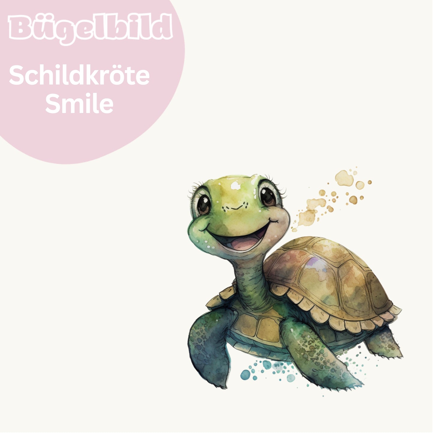Bügelbild Schildkröte Smile