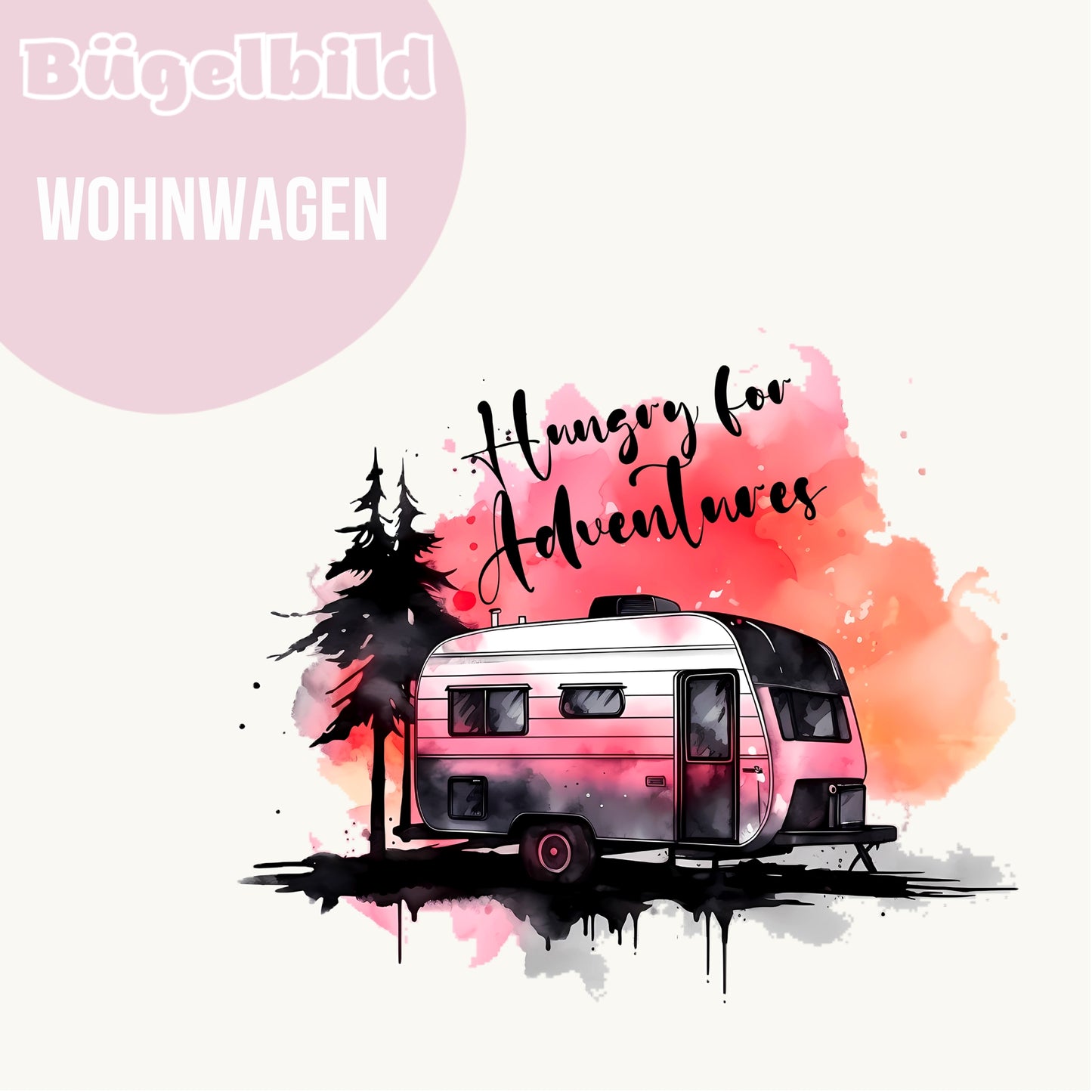 Bügelbild Wohnwagen