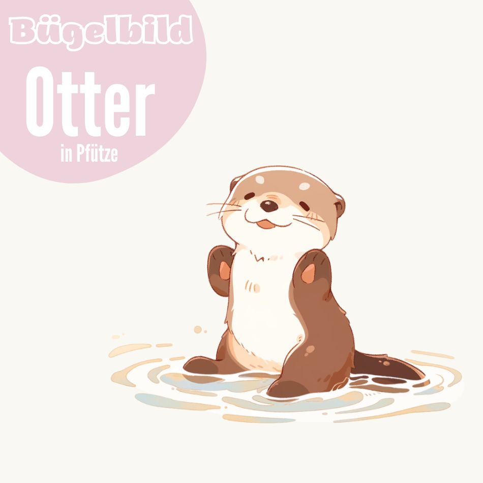 Bügelbild Otter in Pfütze