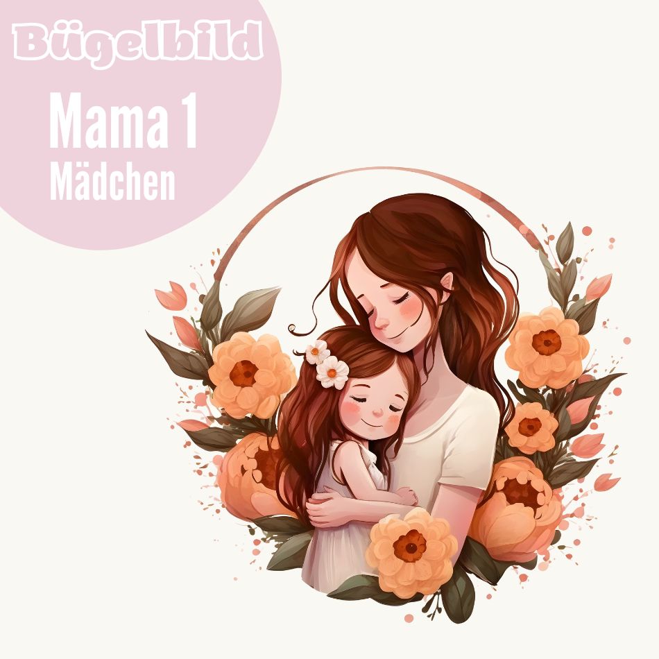 Bügelbild Mama und Mädchen 1