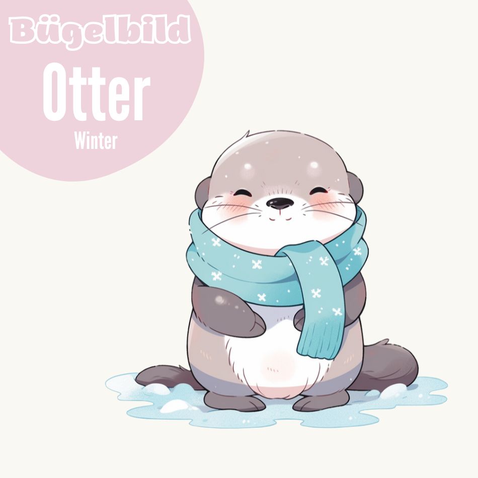 Bügelbild Otter Winter