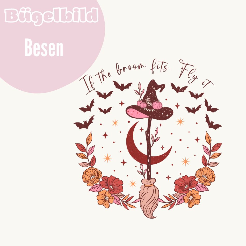Bügelbild Besen