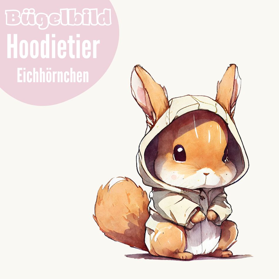 Bügelbild Hoodietier Eichhörnchen