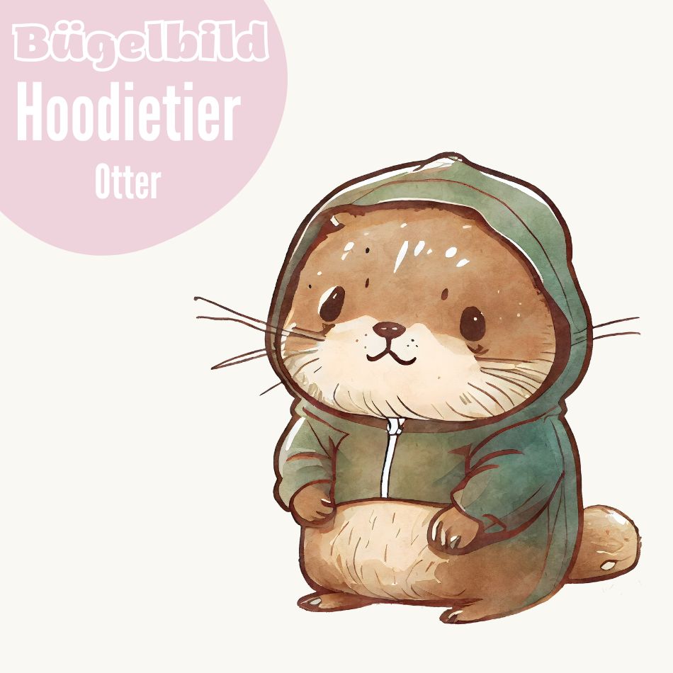 Bügelbild Hoodietier Otter