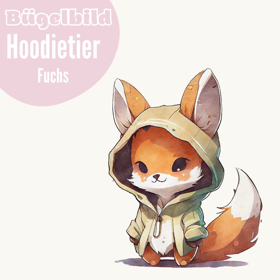 Bügelbild Hoodietier Fuchs