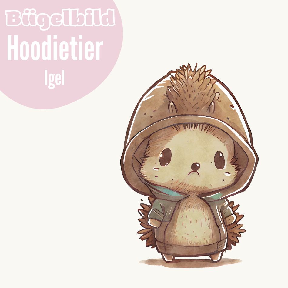 Bügelbild Hoodietier Igel