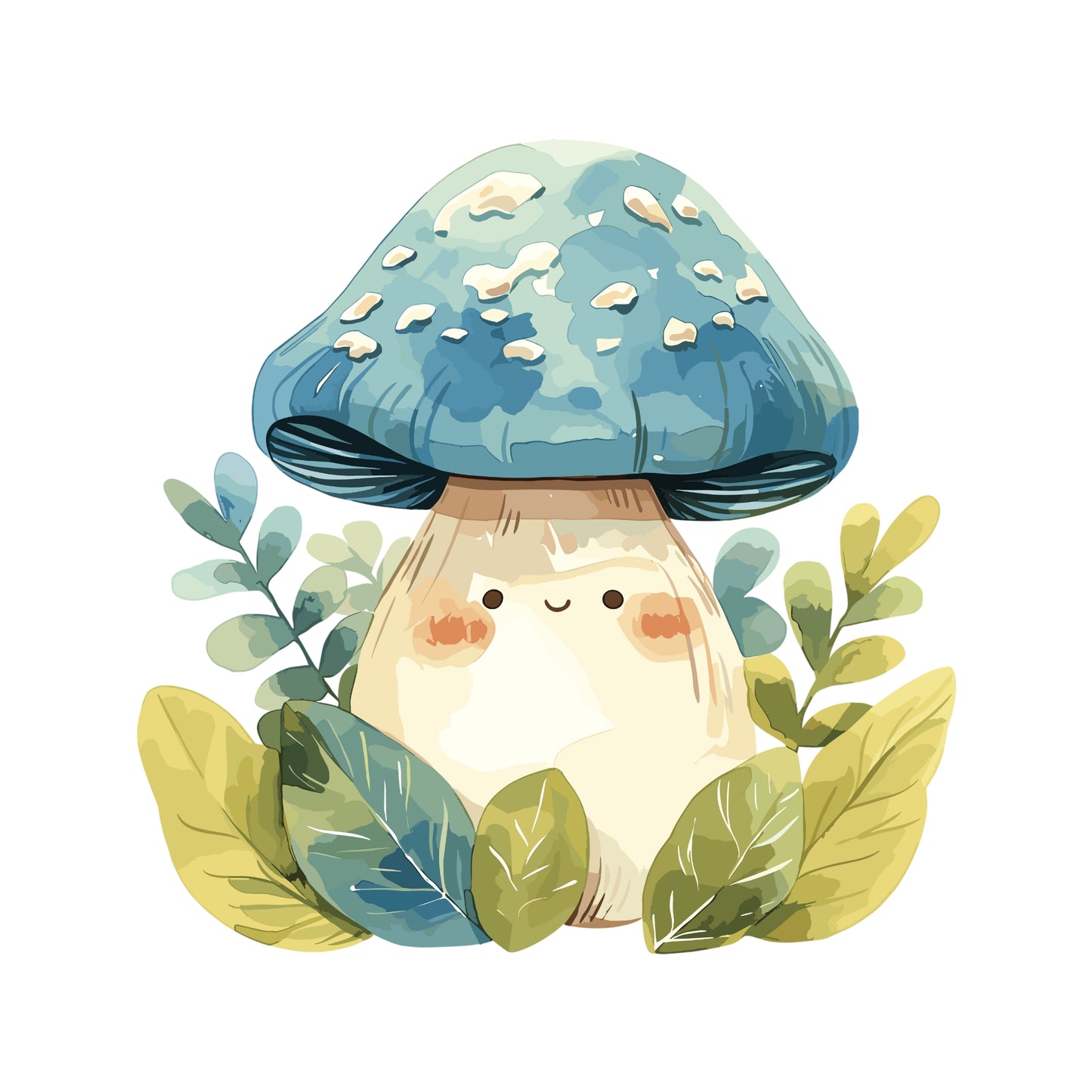 Bügelbild Pilz (blau)