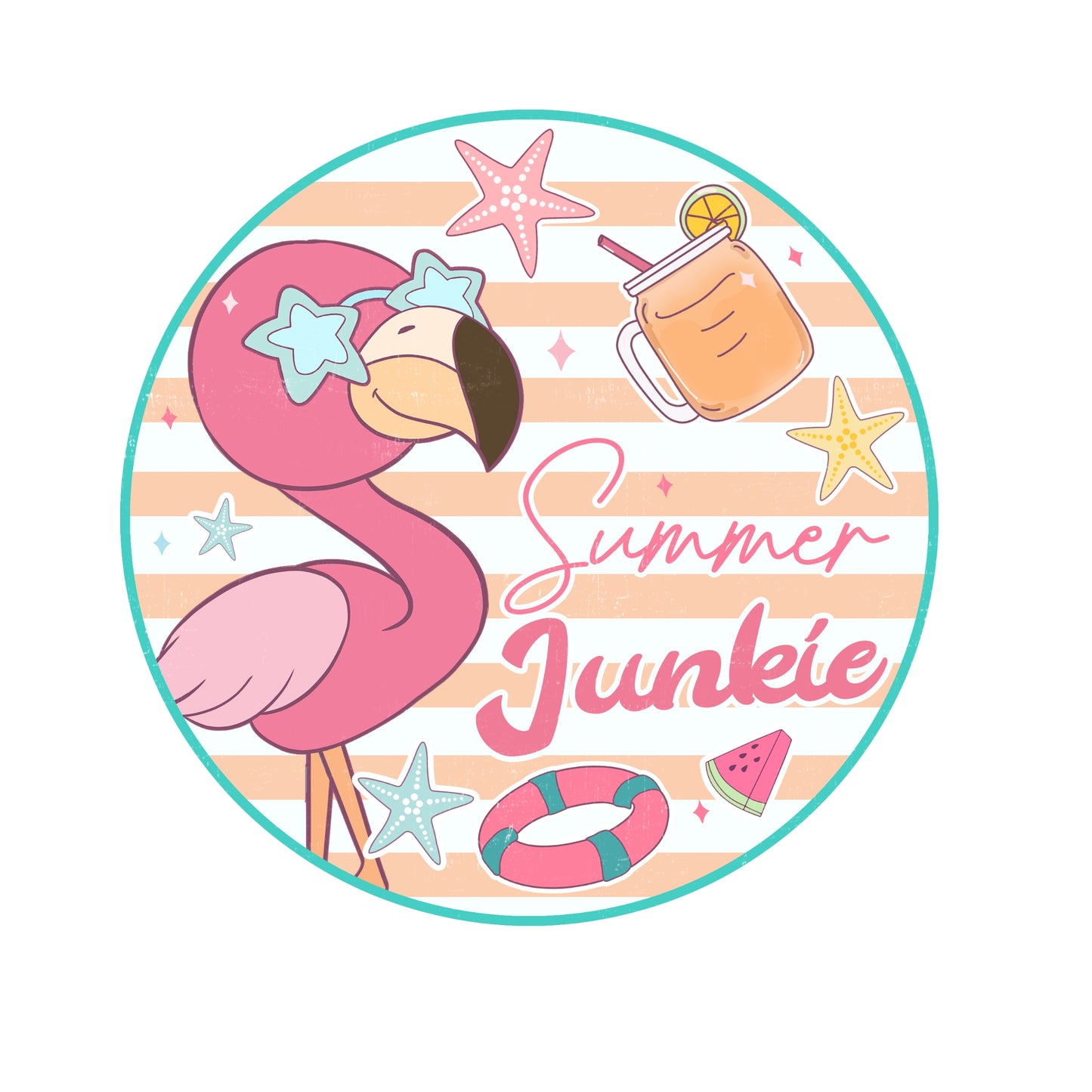 Bügelbild Sommer Flamingo