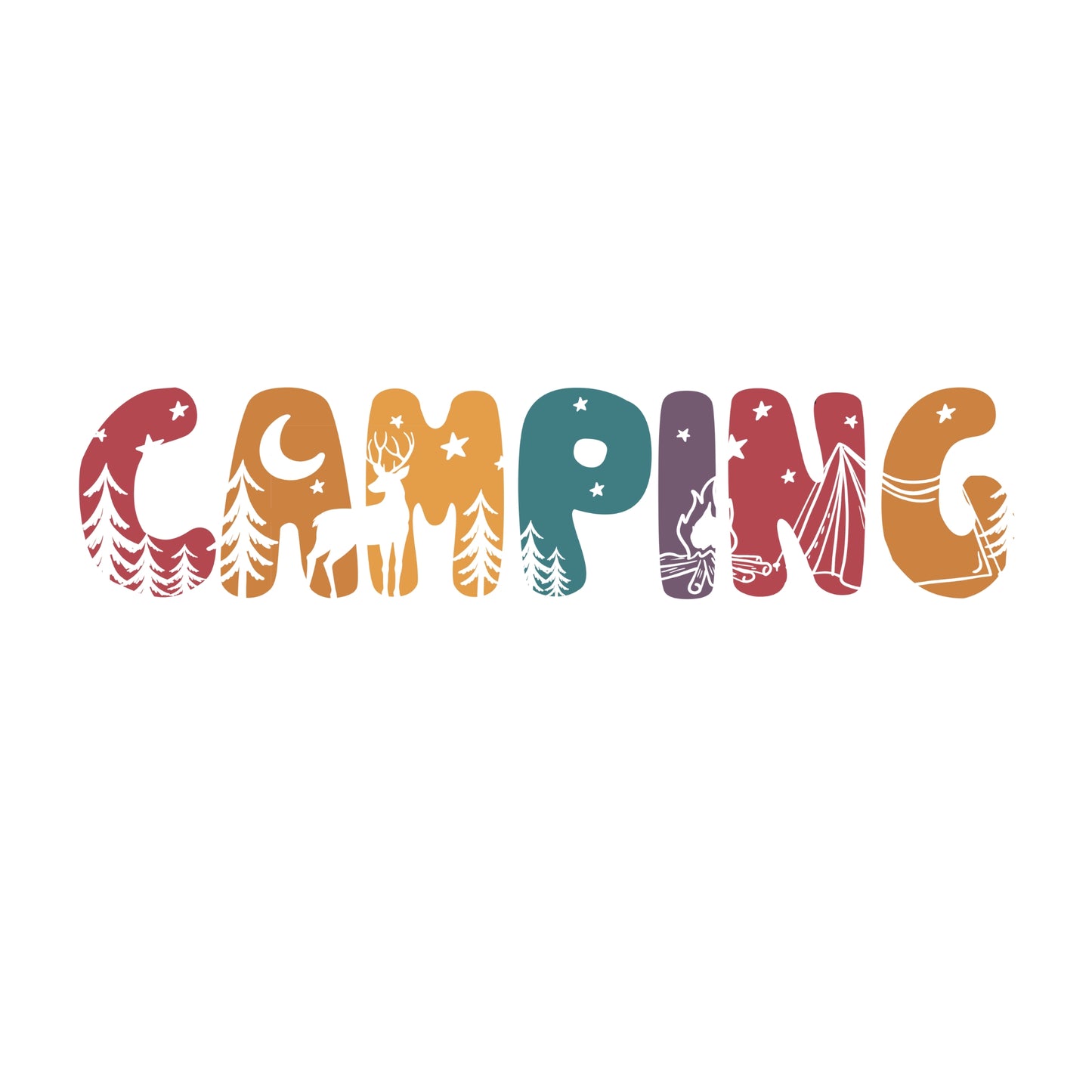 Bügelbild Camping