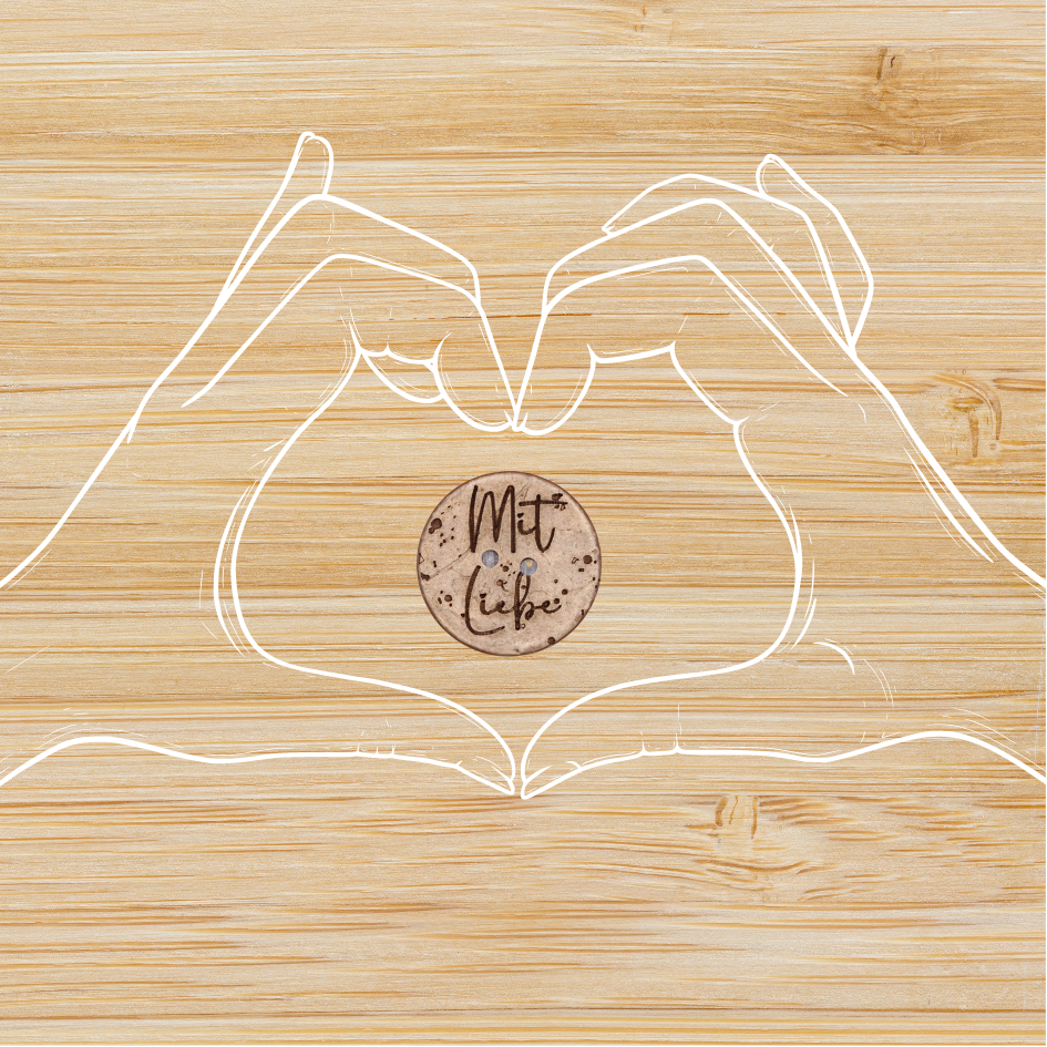 Kokosnussknopf "Mit Liebe" 25mm