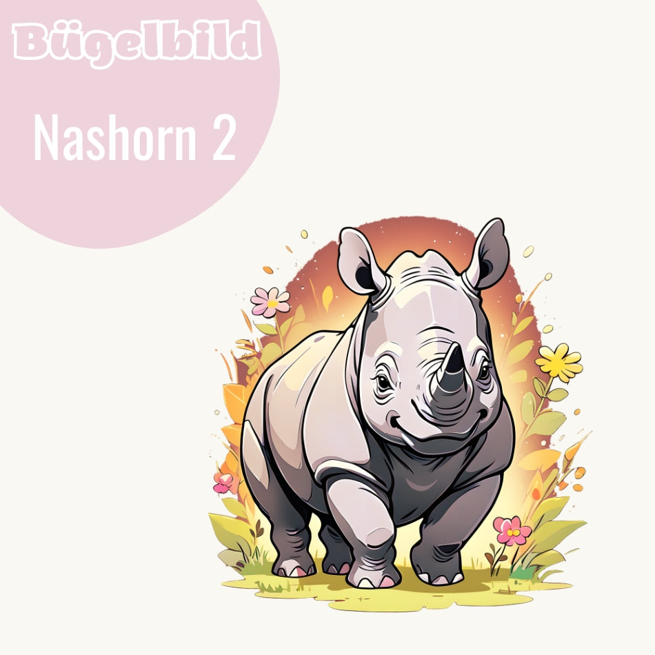 Bügelbild Nashorn 2