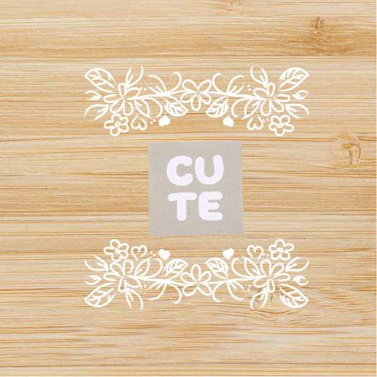 Weblabel "Cute" (mit Iron On)