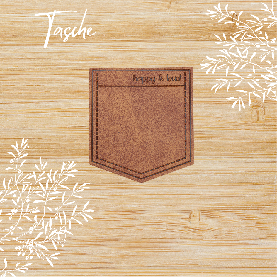 Kunstlederlabel Tasche "Happy & Loud"