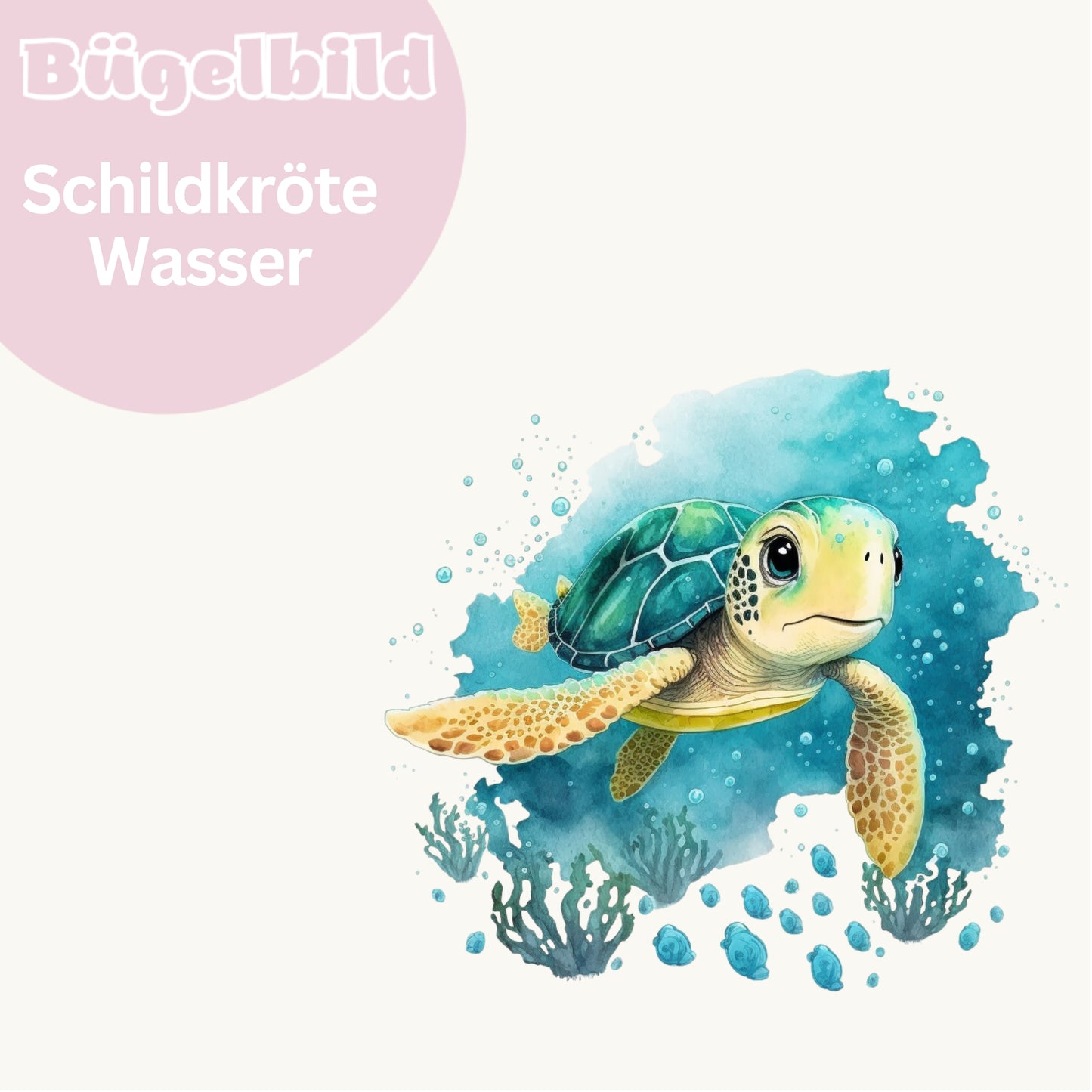 Bügelbild Schildkröte Wasser