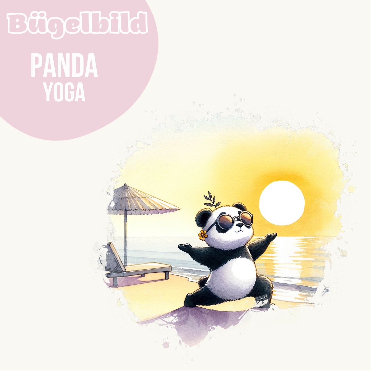 Bügelbild Panda Yoga