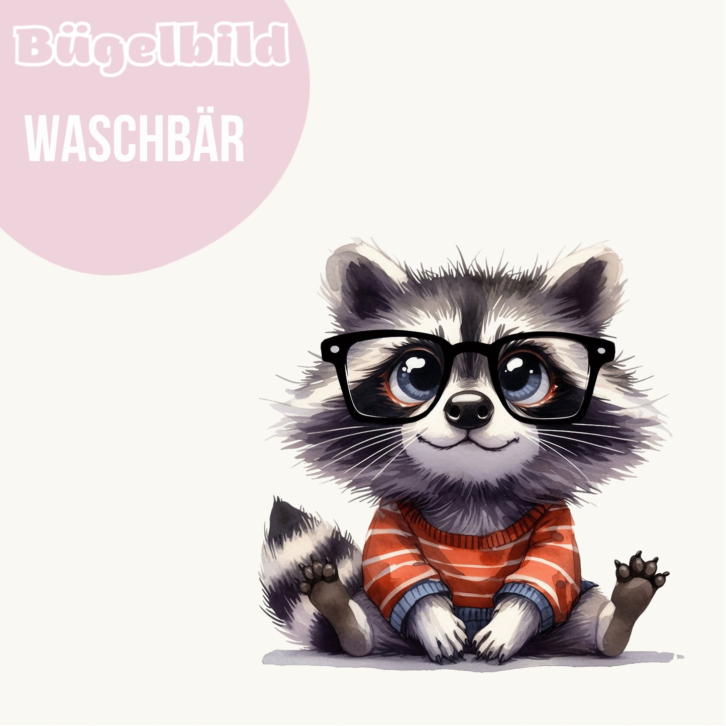 Bügelbild Waschbär