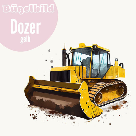 Bügelbild Dozer gelb