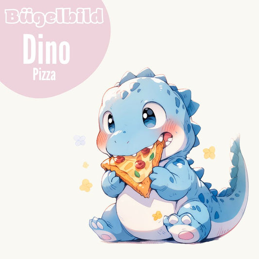 Bügelbild Dino Pizza