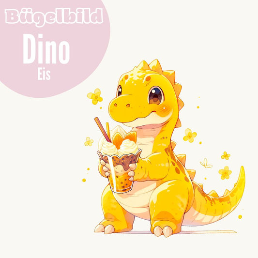 Bügelbild Dino Eis