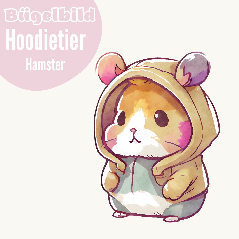 Bügelbild Hoodietier Hamster