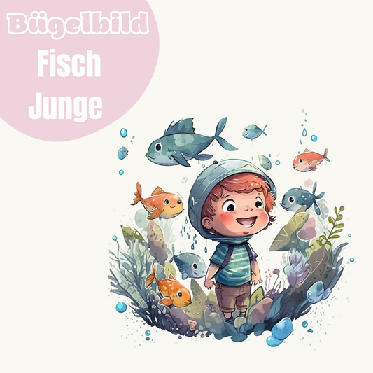 Bügelbild Fisch Junge