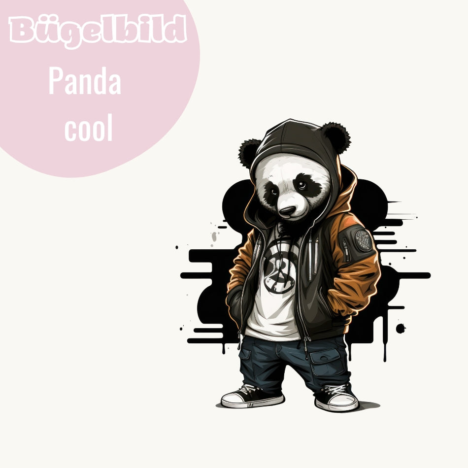 Bügelbild Panda cool