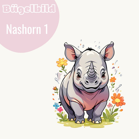 Bügelbild Nashorn 1