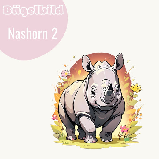 Bügelbild Nashorn 2
