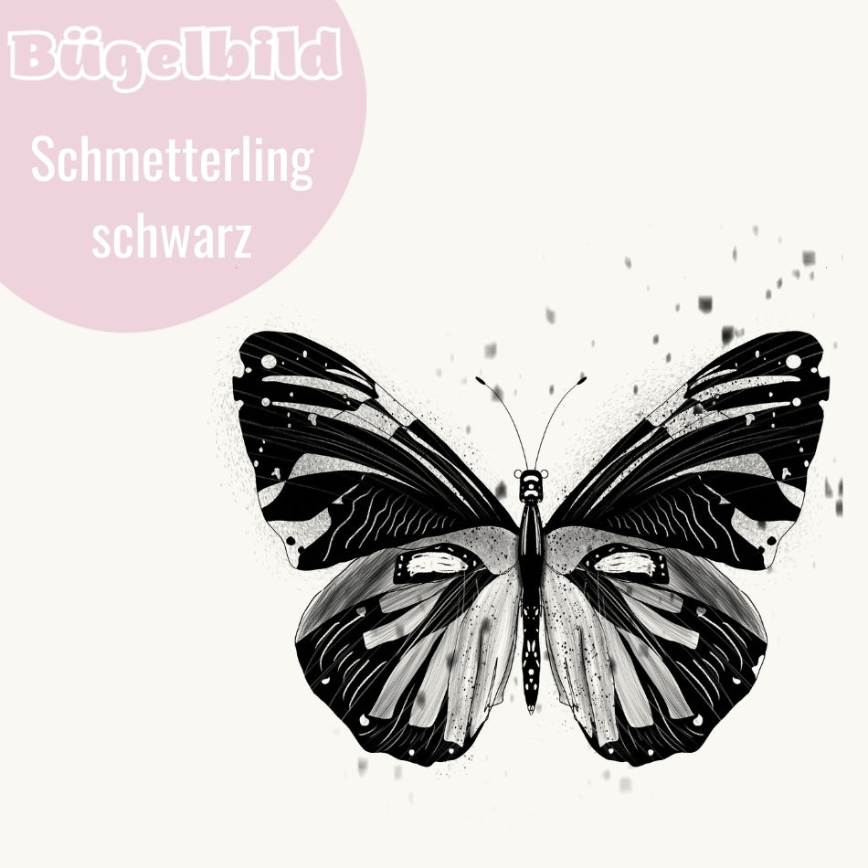 Bügelbild Schmetterling schwarz