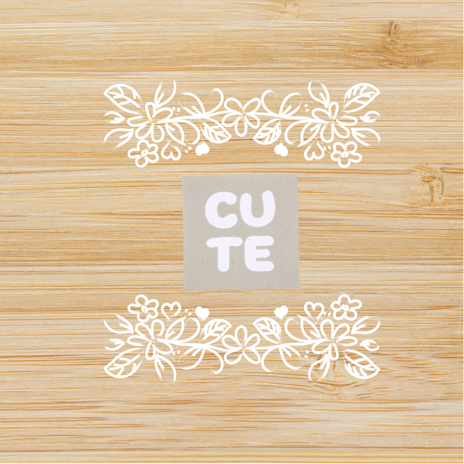 Weblabel "Cute" (mit Iron On)